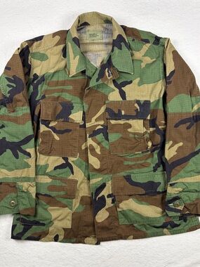 U.S. Army Woodland Camo Field Jacket - Green, Brown, Black, Tan